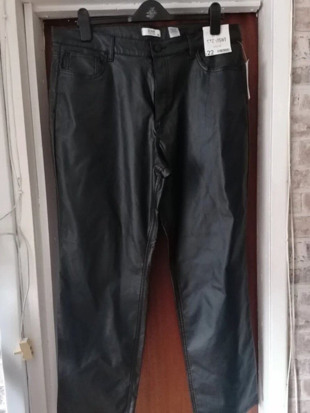 Size 18R faux leather trousers